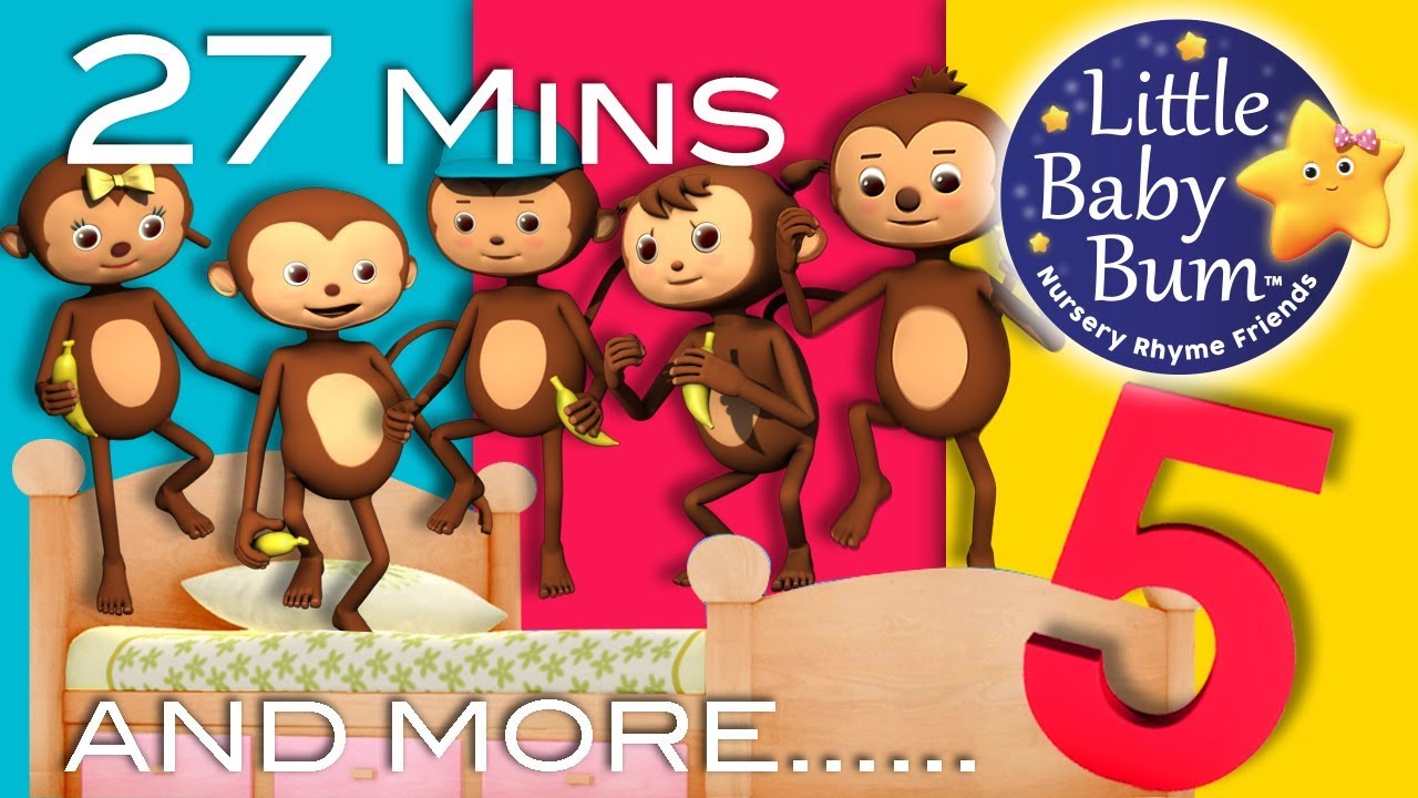 picture Five Little Monkeys Little Baby Bum Part 1 five little monkeys five little ducks plus more five little nursery rhymes by littlebabybum