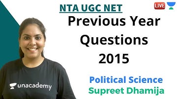 Discussion on Previous Year Question 2015 | Political Science | NTA UGC NET | Supreet Dhamija
