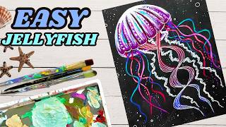Paint a Glowing Jellyfish with Just 5 Colors 🪼✨ | Easy Step By Step Acrylic Painting Tutorial