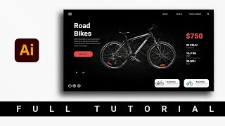 Design a Professional Website Home Banner UI in Adobe Illustrator | Adobe Illustrator Tutorials