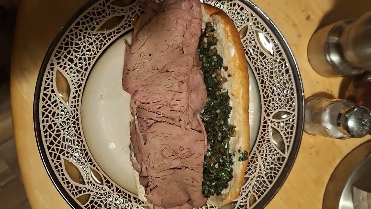 Garlic Kale With Capers On French Dip!