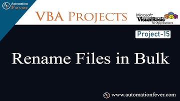 Rename Files in Bulk | VBA Projects in Hindi