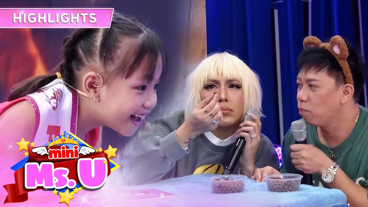 Mini Miss U Lyreyn convinces Vice to eat with Lassy  Its Showtime Mini Miss U