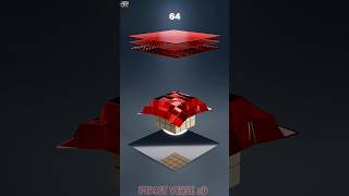 1M Red 3D Cloth x Wooden Block Sim | Which Looks Best? #3danimation   #satisfying #asmr