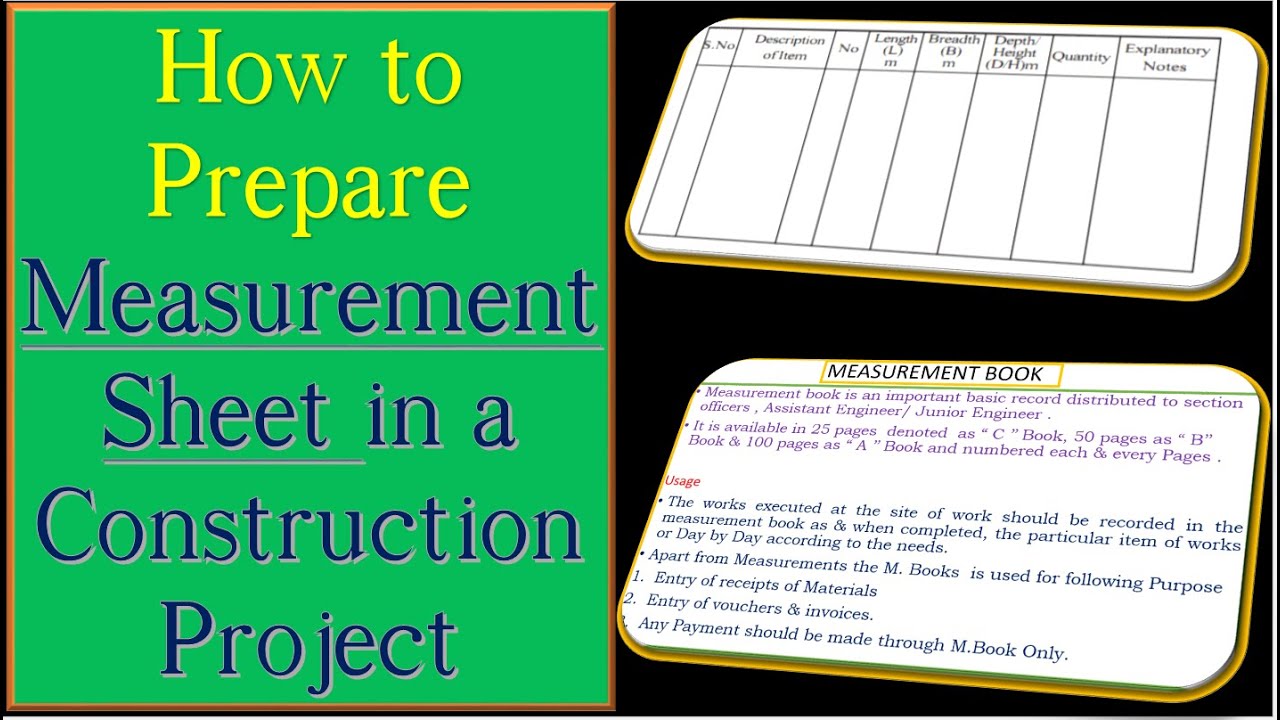 Prepare Measurement Sheet for claiming Running Bill of Month l ...
