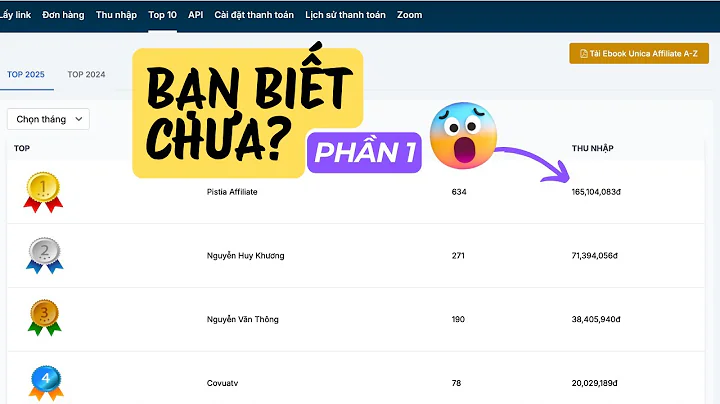 Phần 1: Cách kiếm tiền với Unica Affiliate mà ít người biết