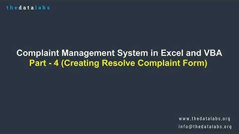 Complaint Management System in EXCEL and VBA ( PART 4 )