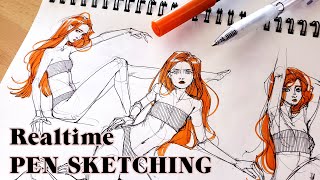 ★ Real-time Ballpoint Pen Sketchbook session // heart to heart about life