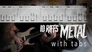 10 METAL RIFFS in Standard Tuning with TABS