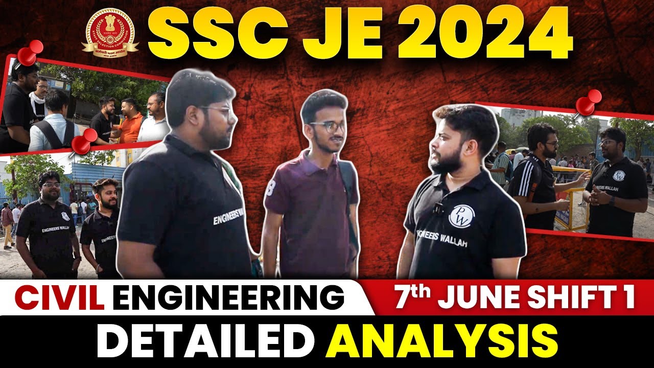 SSC JE Civil Paper Analysis 2024 | 7th June Shift 1 | SSC JE Exam ...