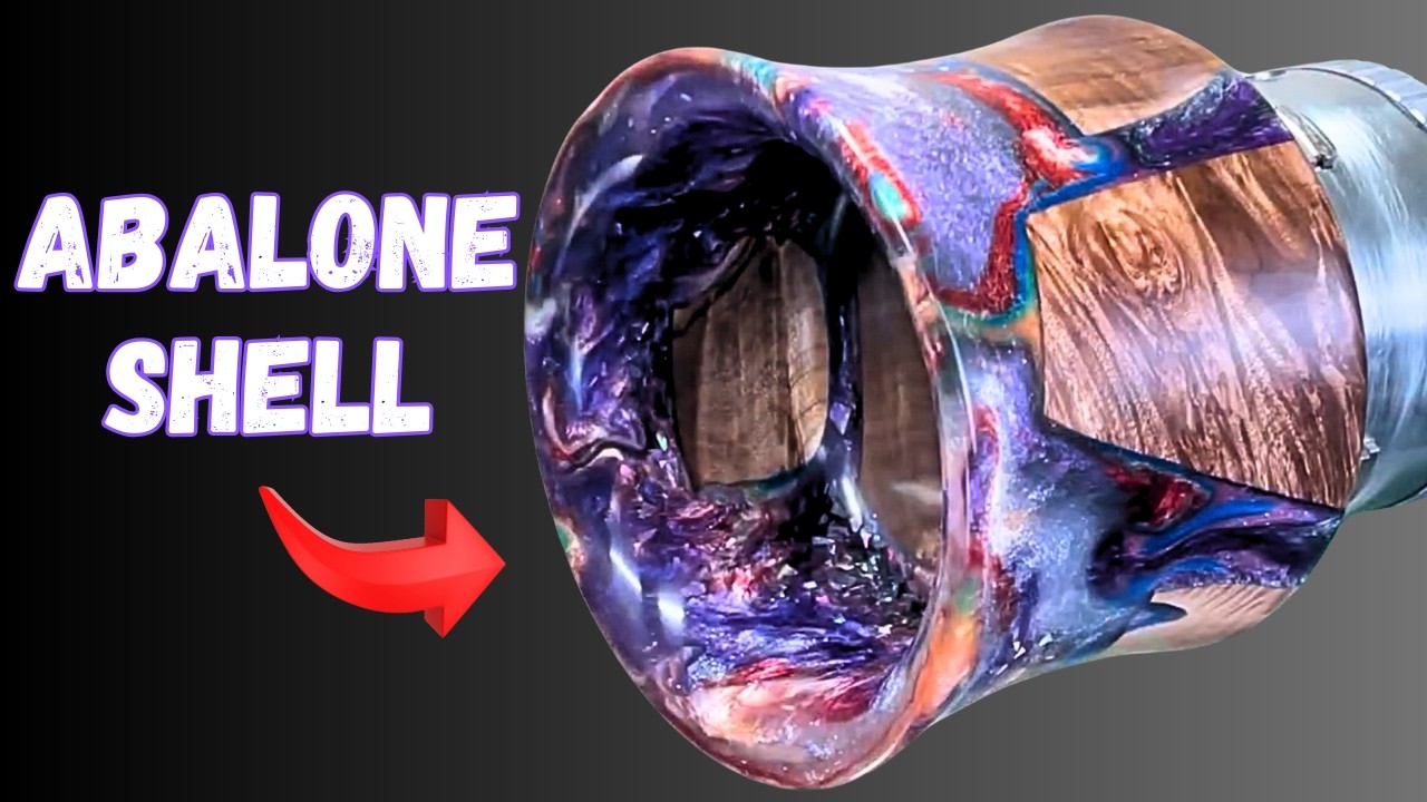 This Abalone Shell Resin Bowl Came Out Incredible | Woodturning Project