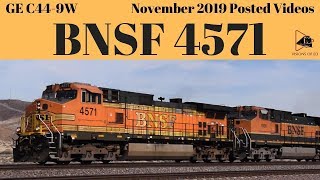BNSF Intermodal Train Westbound Lead By a Pair of Dash-9 BNSF 4571 & BNSF 1006 11/15/2019