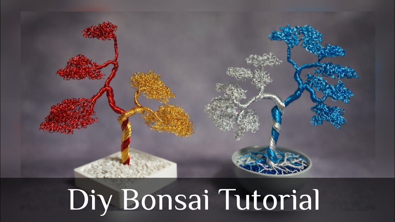 DIY Bonsai Tutorial  1 Bauplan 2 Designs  Drahtbaum Anleitung