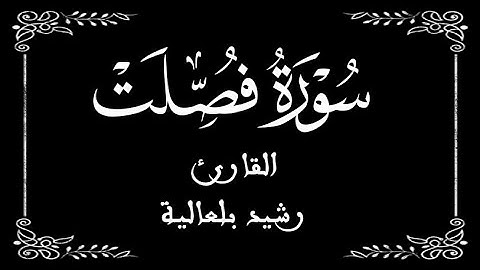 41 | سورة فصلت كاملة | القارئ رشيد بلعالية | برواية ورش عن نافع |  بخلفية سوداء black screen