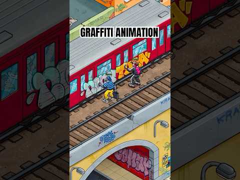 Graffiti Bombing On Train Animation Via Jonas Cozone Graffiti Graffitiart Art Shorts 