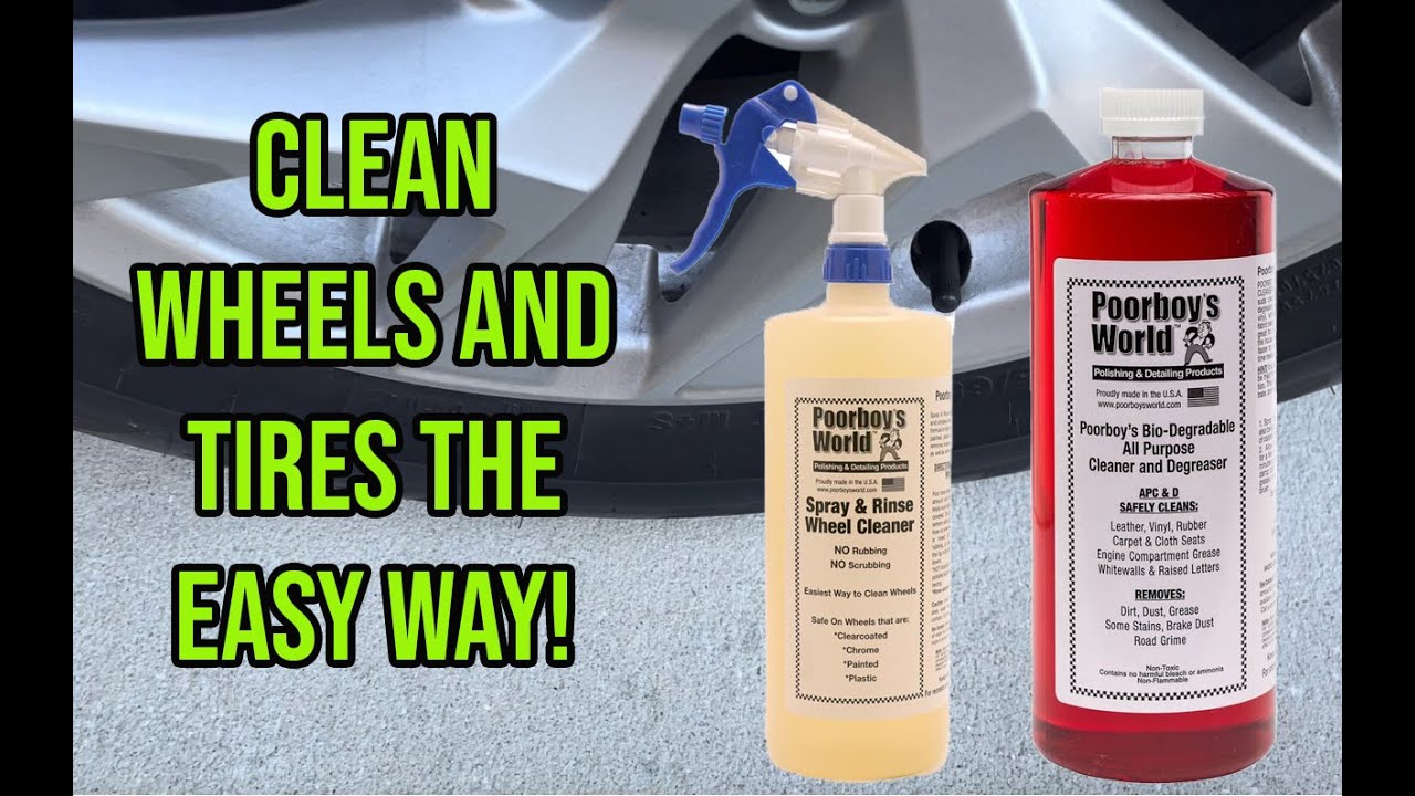 Poorboy's World Spray & Rinse Wheel Cleaner. NO bending, NO scrubbing