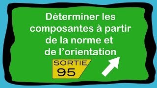 Déterminer les composantes d'un vecteur à partir de la norme et de l'orientation