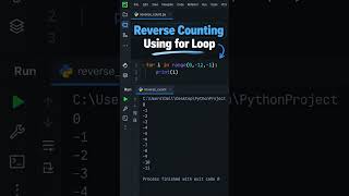 Reverse Counting in Python Using for Loop 🔁 | Python Basics #shorts