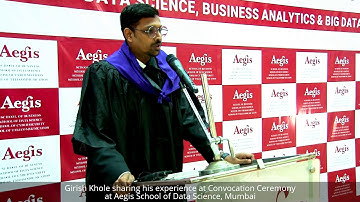 Girish Khole, Data Scientist, Infrasoft Tech. sharing his experience at Aegis School of Data Science