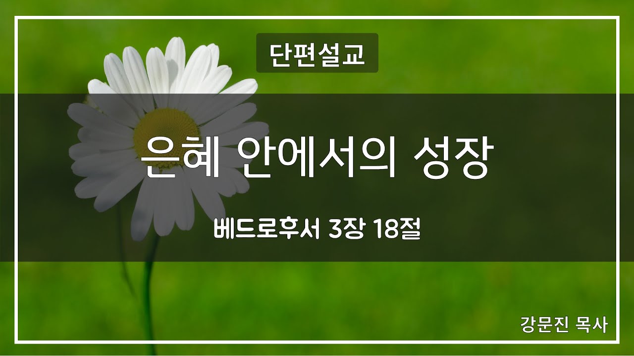 【단편설교】 은혜 안에서의 신앙 성장
