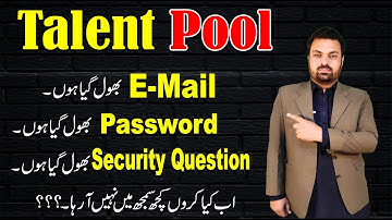 Talent Pool Login Password and Security question lost solution | Talent pool online apply