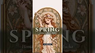 SPRING 🌸 | Alphonse Mucha Inspired 3D Art #Shorts