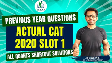 Actual CAT 2020 Slot 1 Shortcut Solution | Quants Shortcut Solution