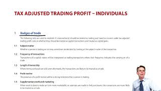 Chapter 4 - Tax Adjusted Trading Profit – Individuals - ACCA Taxation (TX-UK) lectures