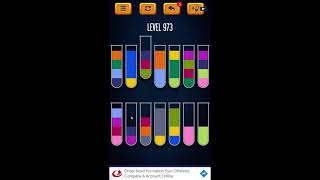 Water Sort Puzzle - Color Liquid Sorting Game Level 973 Solution screenshot 5