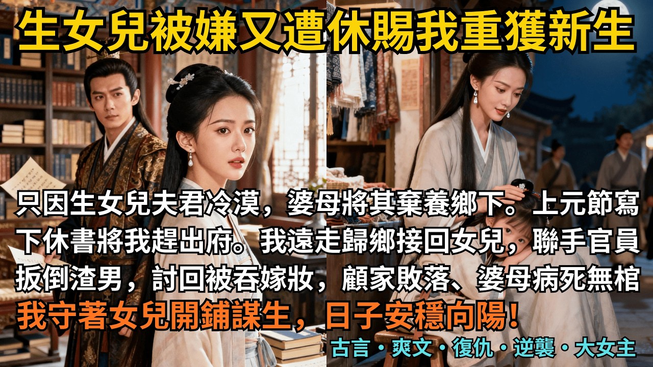 【古言復仇】完結爽文，只因我頭胎生下女兒，婆母嫌棄抱到鄉下養著。我想接孩子回府，夫君總是不許。今年上元前，他總算鬆口，可當天，接女兒的馬車卻沒來。#完結 #小說 #爽文 #一口氣看完 #推薦 #大女主