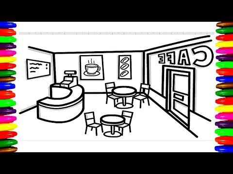 Download Cafe Shop, COFFEE SHOP, RESTAURANT Coloring Pages for kids| Children Learning Fun Art - YouTube