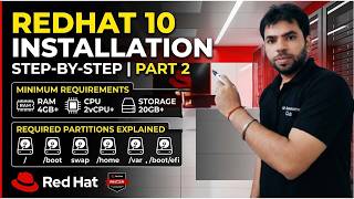 RHEL 10 Installation Step by Step | Hardware Requirements & Partitioning explain | RHCSA v10 |Part-2