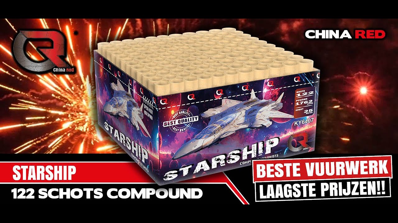 STARSHIP - China Red - vuurwerk met inhoud