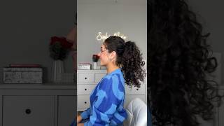 Curly hairstyle idea, simple, easy and off your face🤍 #curlyhair #curlyhairstyles #updo