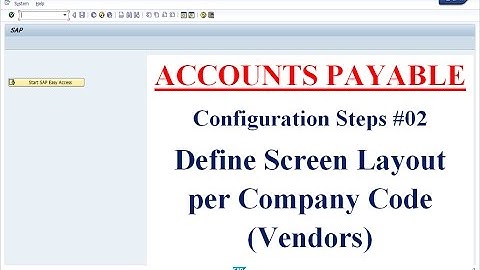 AP Config Steps #02 Define Screen Layout per Company Code Vendors