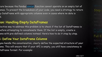 Resolving the No objects to concatenate Error in Pandas DataFrame Creation