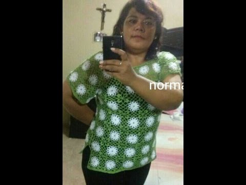 blusa de margaritas a crochet