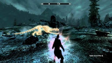 Skyrim killing dragons with the daedric bow