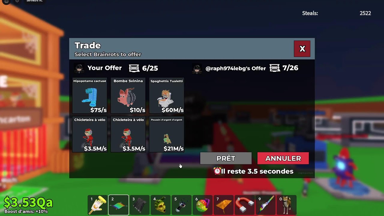 live steal a brainrot machine je trade je recherche secret combi