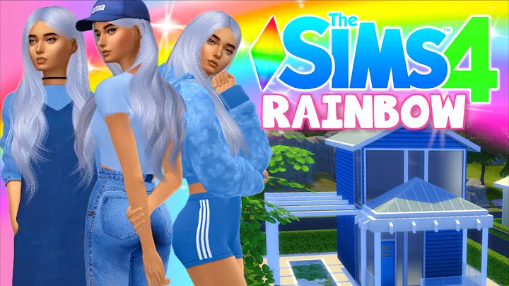 💙RAINBOW SIMS CAS Challenge! BLUE outfits + tiny house!