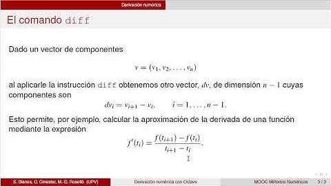 Derivación numérica con Octave | 23/35 | UPV