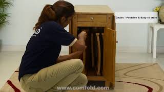 COMFOLD Vinge  Folding Table 4 Seater Dining Set Space Saving Furniture Seating Arrangement 46