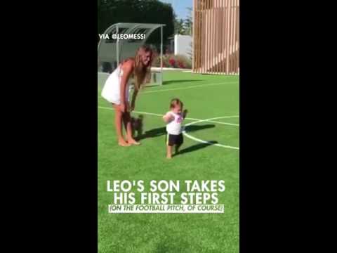 Video: Lionel Messi's Son Takes His First Steps