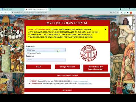 CCSF Log in to MyRam Student Portal Using RAM ID