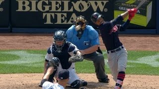 Lindor hits baseball twice on same swing