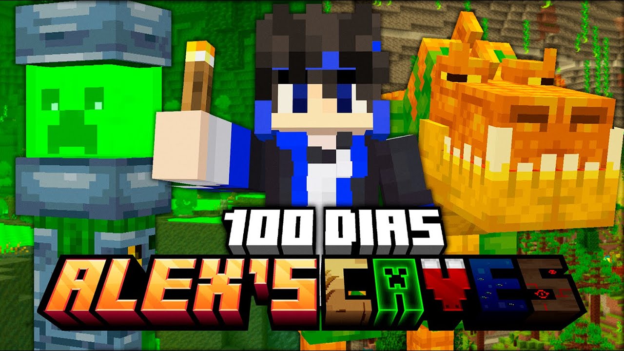 SOBREVIVI 100 DIAS NO ALEX'S CAVES NO MINECRAFT! - O FILME - YouTube