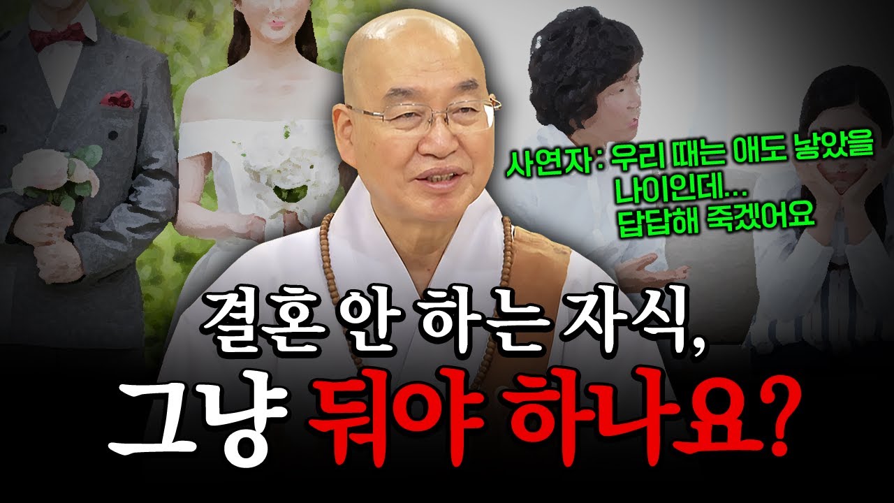 결혼 안 하는 자식 답답해 죽겠어요! 그냥 둬야 하나요?│'법륜스님' 편🙏 [명법문만 모았다! 명중명💡] #법륜스님 #결혼 #법륜스님즉문즉설