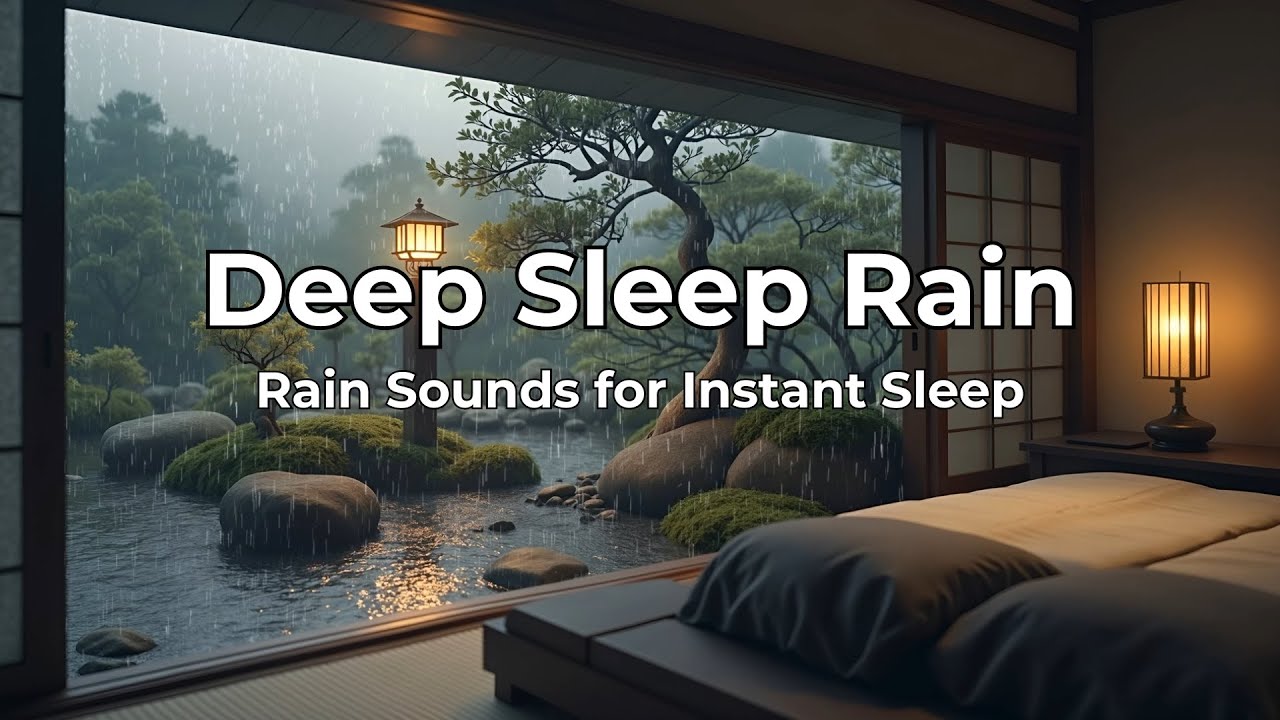 Rain on Window for Deep Sleep 🌧️ Soft Thunder, Cozy Night Ambience