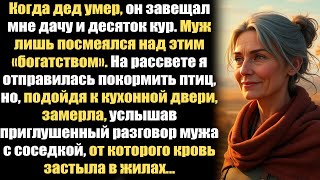 видео: Дед оставил мне дачу и кур, а муж посмеялся. Но когда я подслушала его тайный разговор с соседкой... картинка: Дед оставил мне дачу и кур, а муж посмеялся. Но когда я подслушала его тайный разговор с соседкой...
