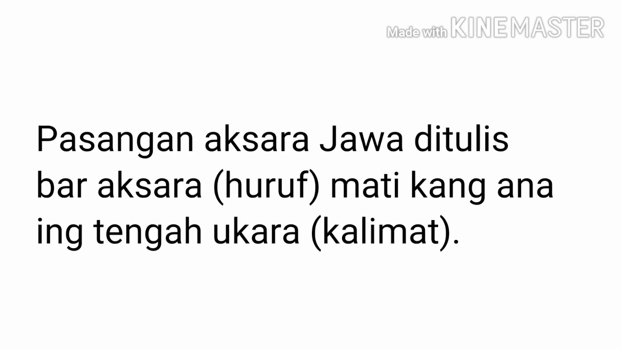 PJJ Cara Nulis Aksara Jawa lan Pasangan. - YouTube